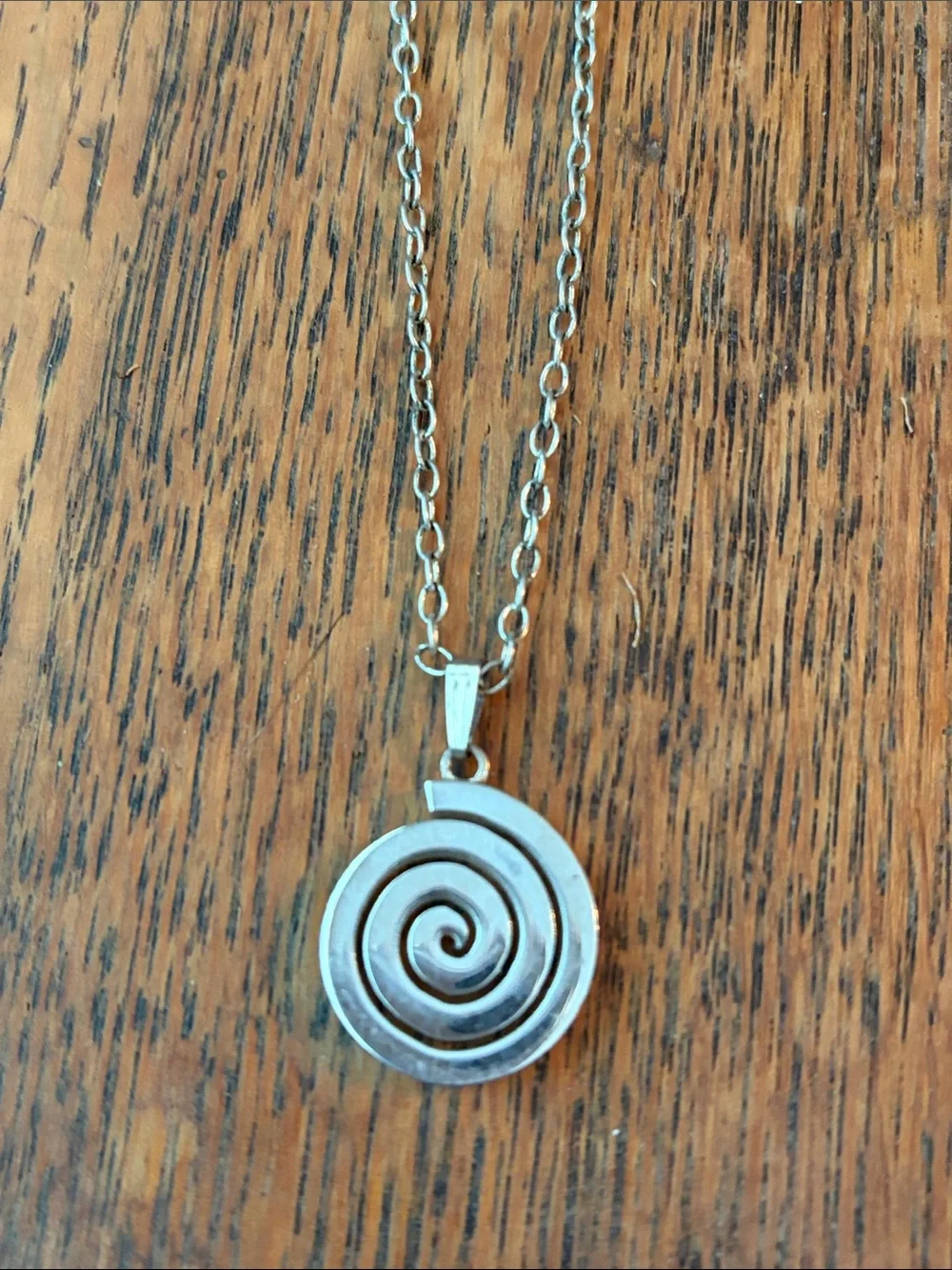 Made in Ireland Sterling Silver Spiral Pendant Necklace - Silver - Picture 2 of 7